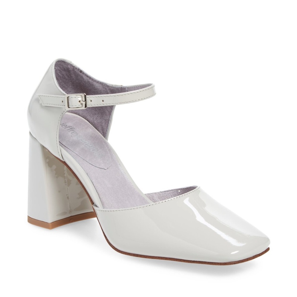 Jeffrey Campbell Shoes Grey Patent Brunch Pump Heels, 8